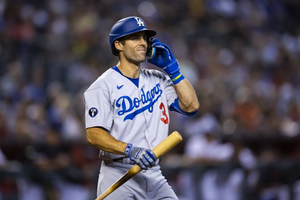 Chris Taylor During A Baseball Match Wallpaper