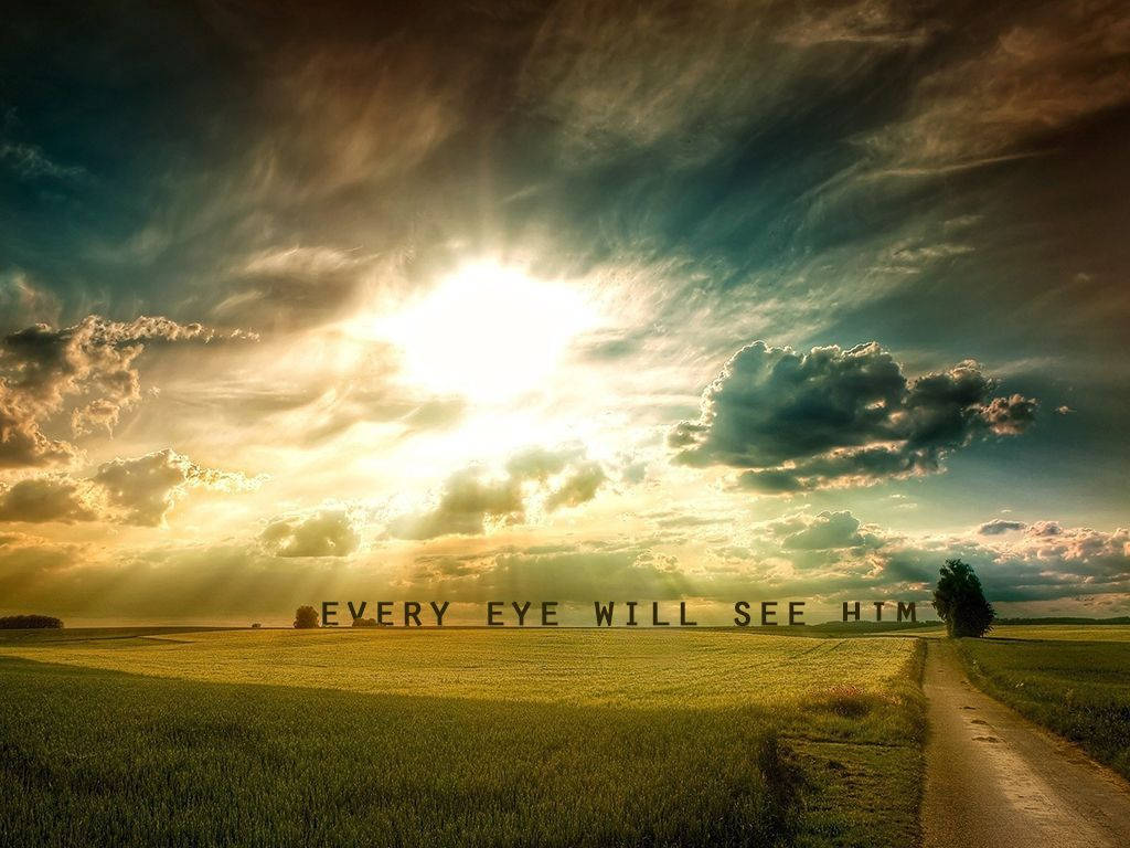 Christian Sunset In Fields Wallpaper