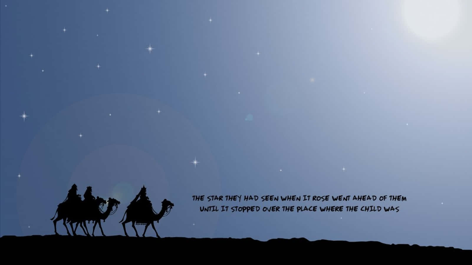 Christmas Scripture Desert At Night Wallpaper