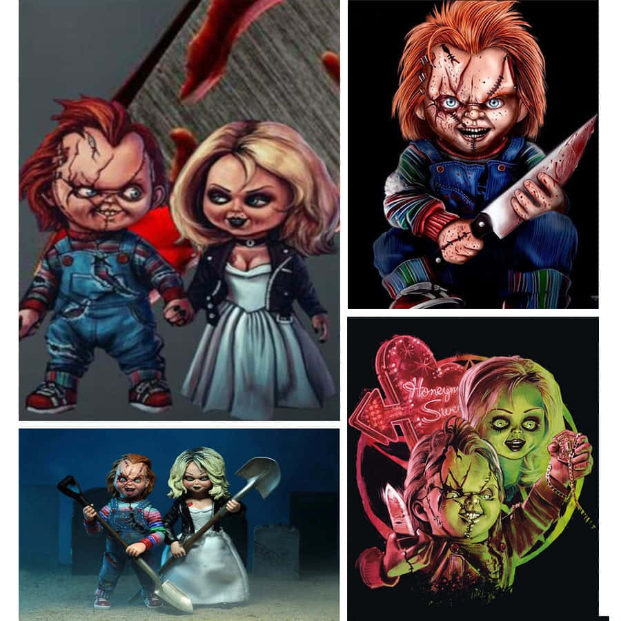 Chucky And Tiffany United Together Wallpaper