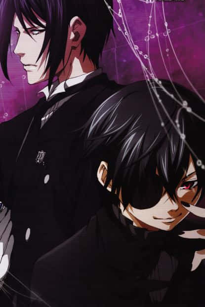 Ciel Phantomhive Stylishly Dressed In Black With Elaborate Details Wallpaper