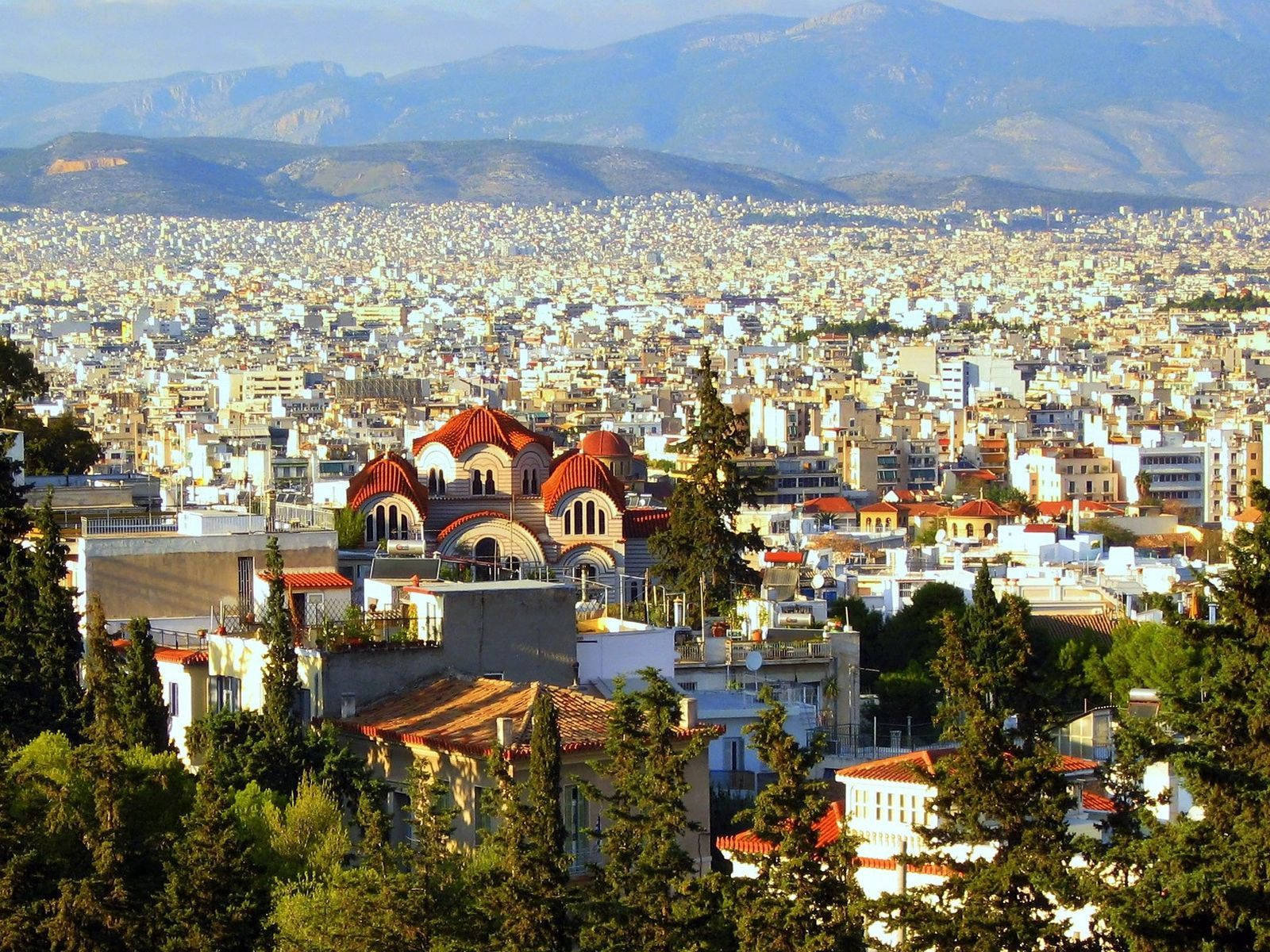 City Buildings In Athens, Greece Wallpaper