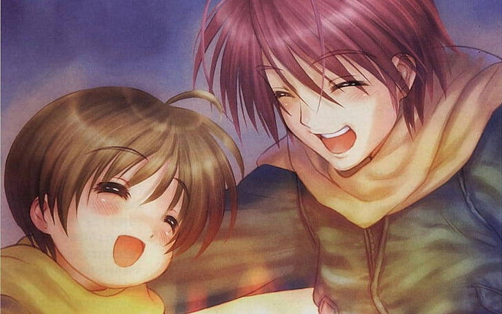 Clannad Anime Scene - Tomoya Okazaki Walking With Nagisa Furukawa Wallpaper