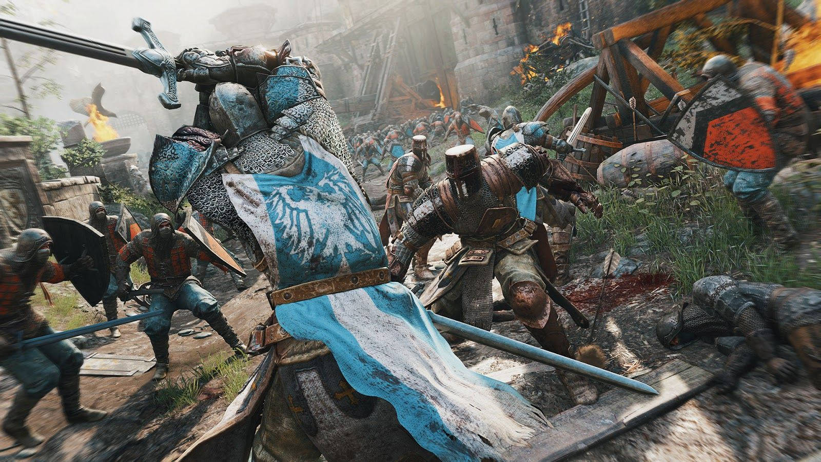 Clash Of The Titans - Knights Vs Vikings In For Honor Wallpaper