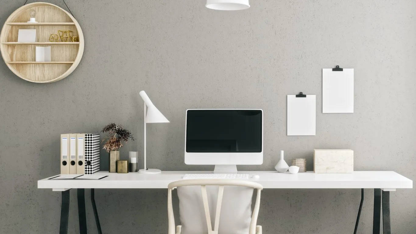 Clean And Modern Office Setup Wallpaper