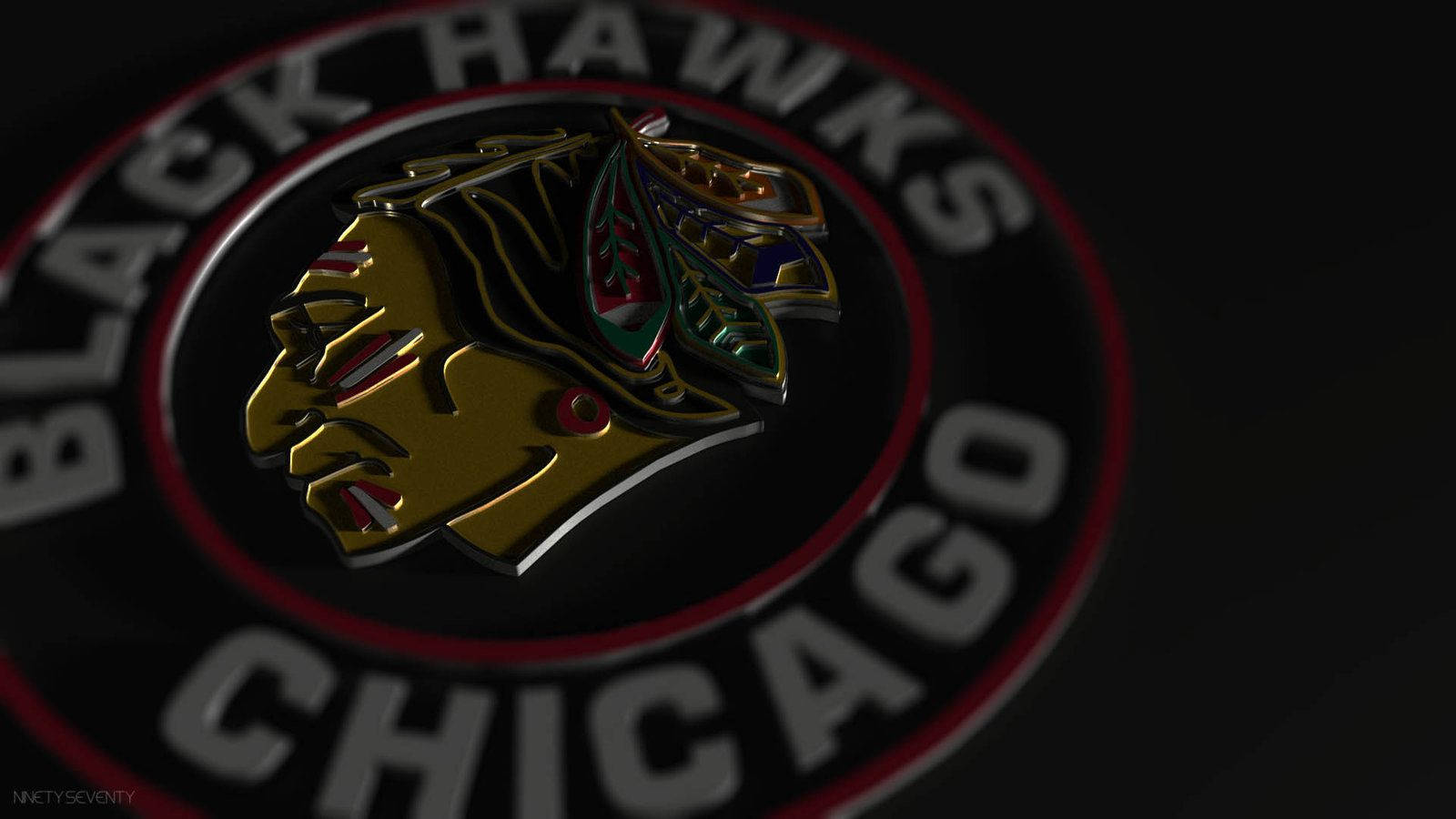 Close-up Of A Chicago Blackhawks Metal Pin Wallpaper