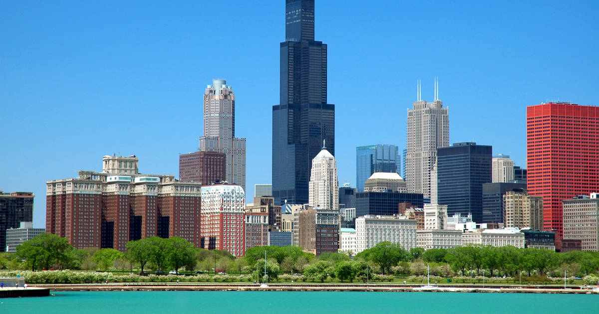 Closer Look At The Willis Tower In Chicago, Illinois Wallpaper