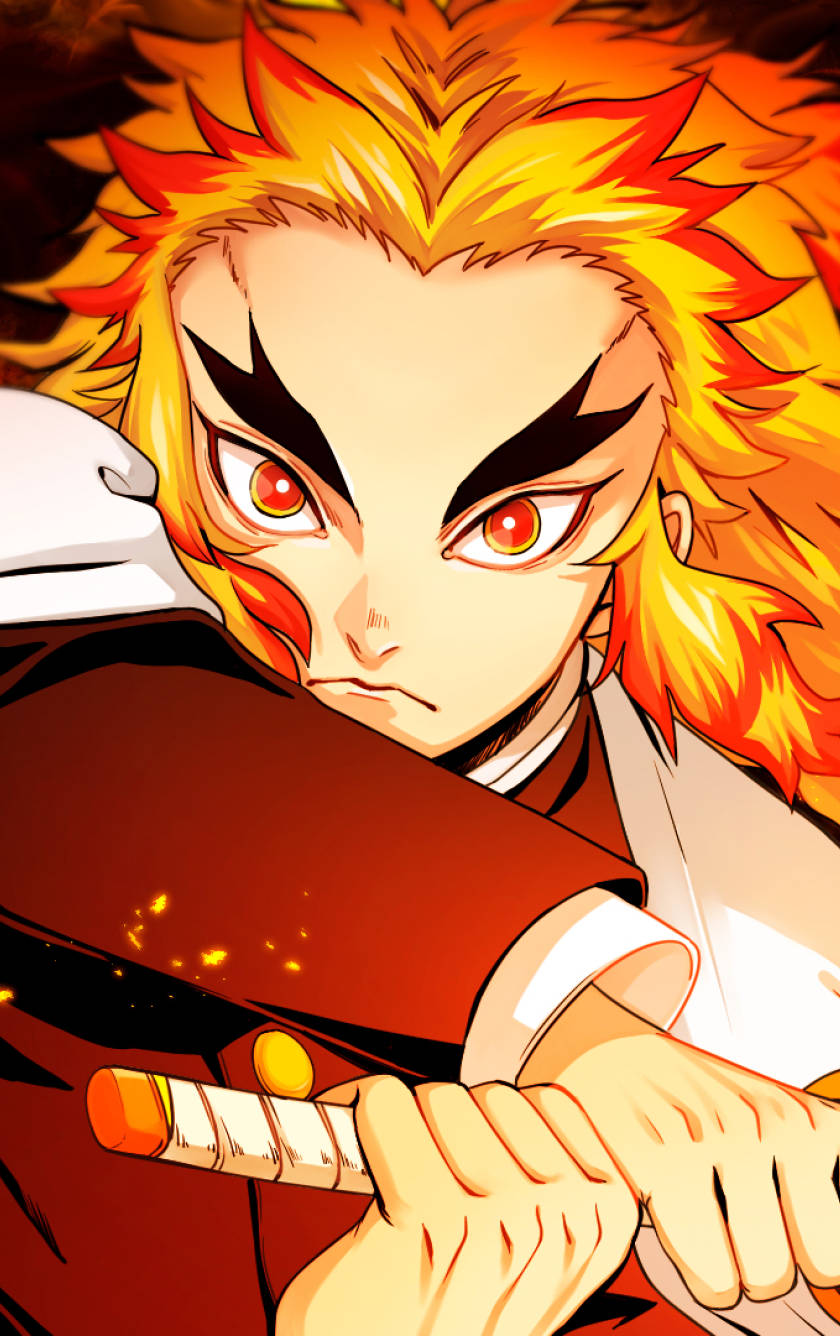 Closeup Kyojuro Rengoku Good Pfp Wallpaper