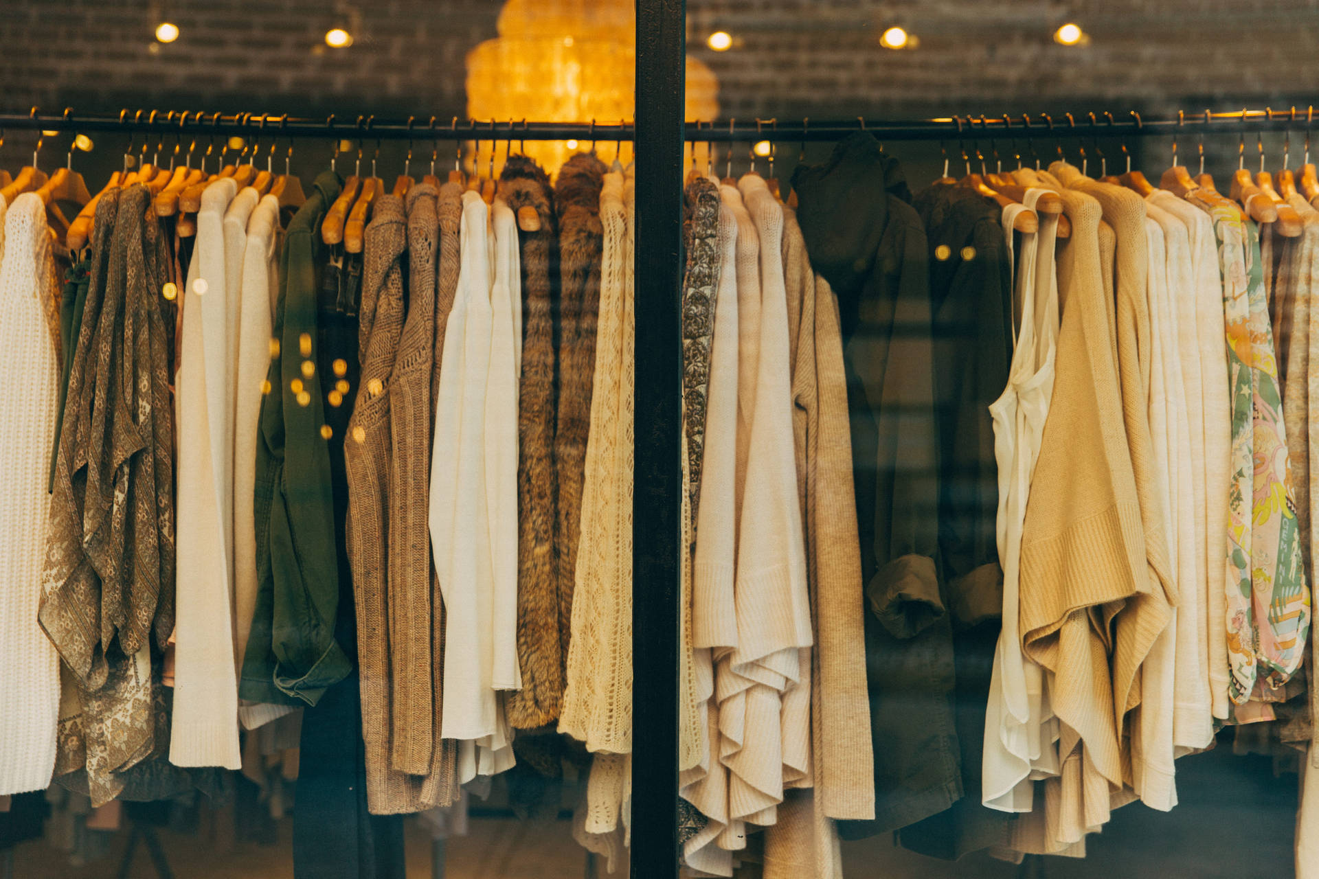 Clothes Display In A Boutique Wallpaper