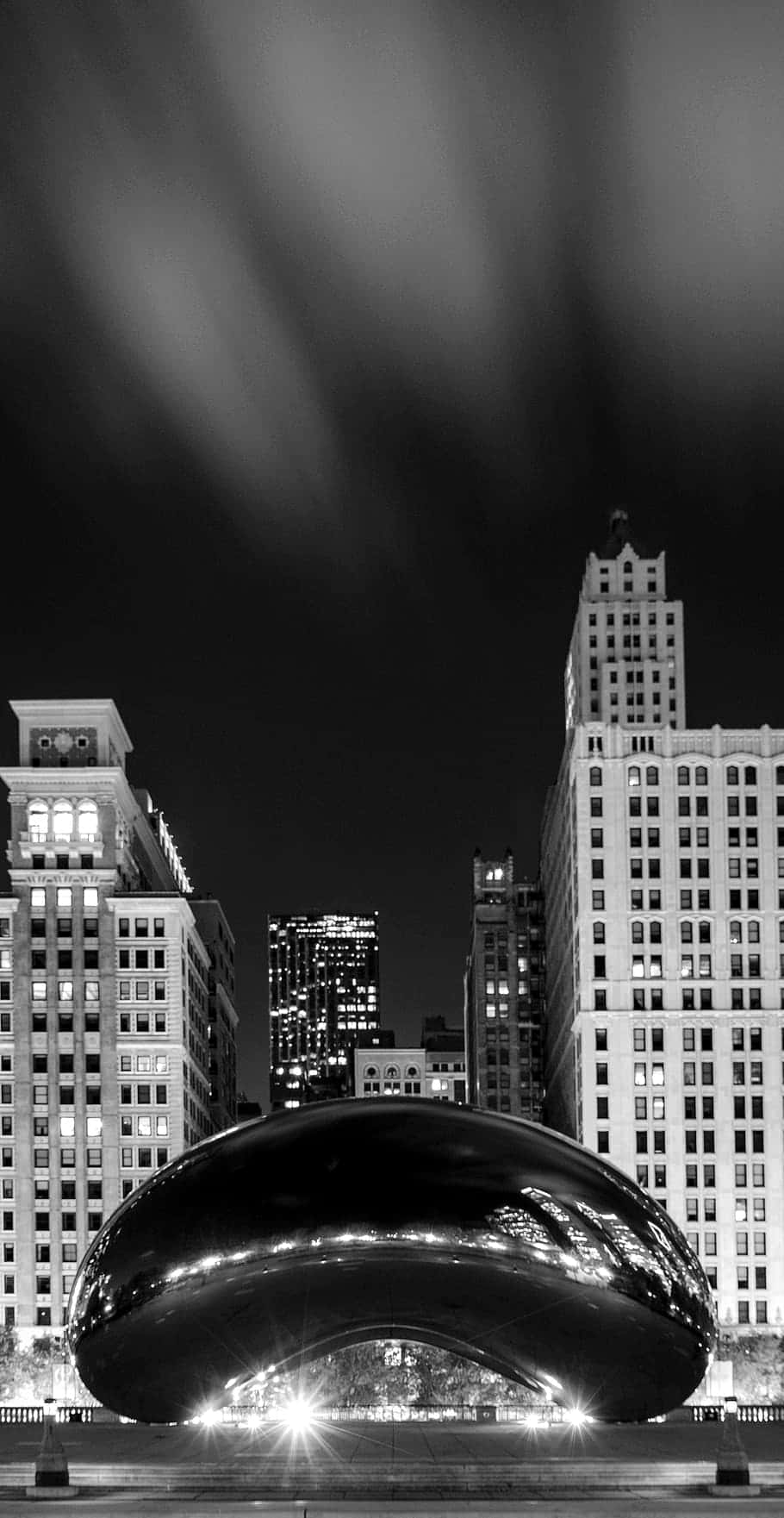 Cloud Gate In Black At Night Wallpaper