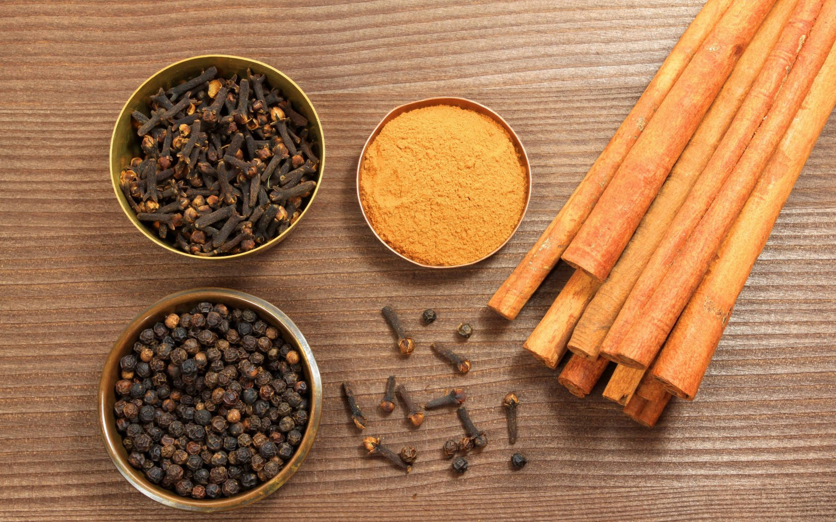 Cloves Black Pepper Turmeric And Cinnamon Spices Wallpaper