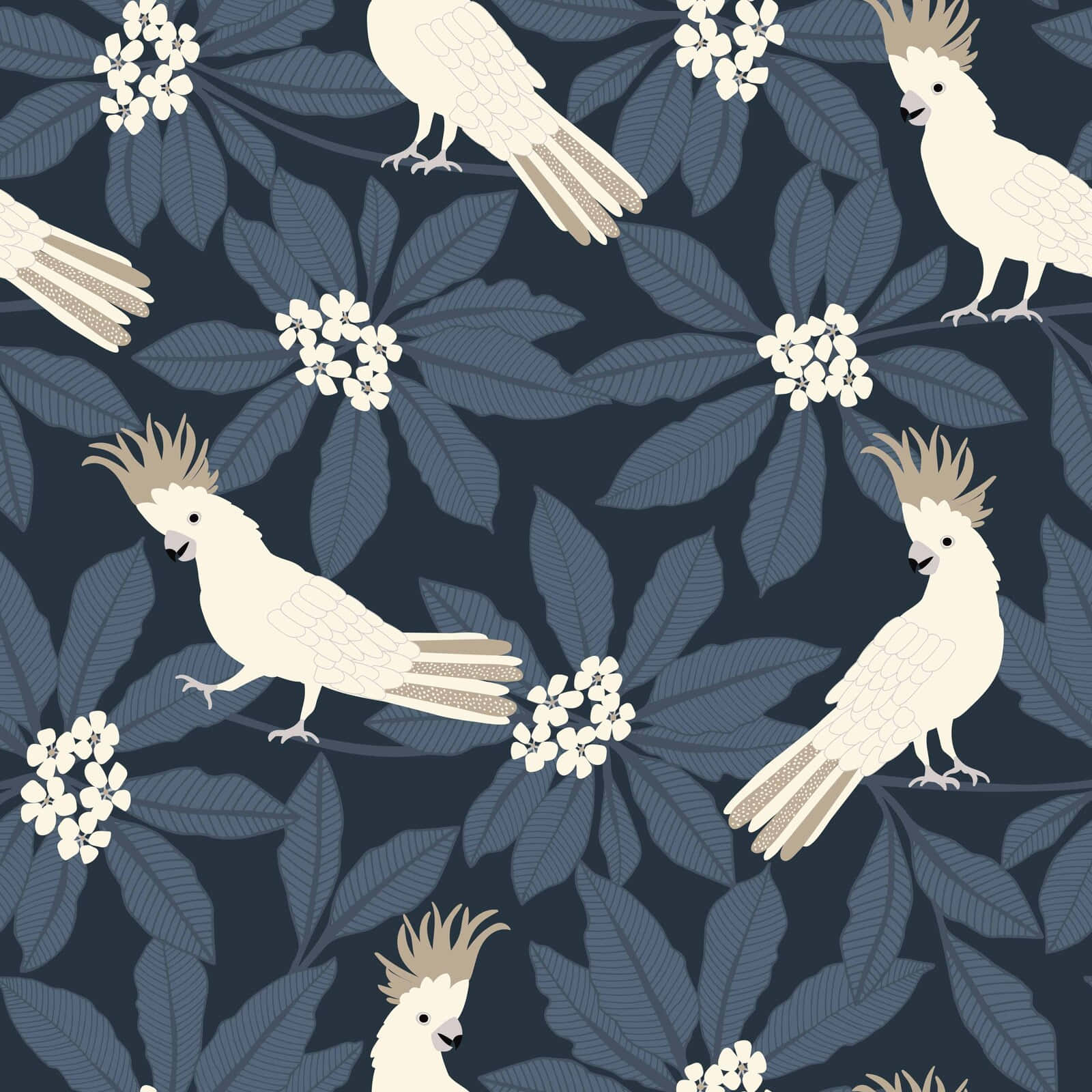 Cockatoo Pattern Design Wallpaper