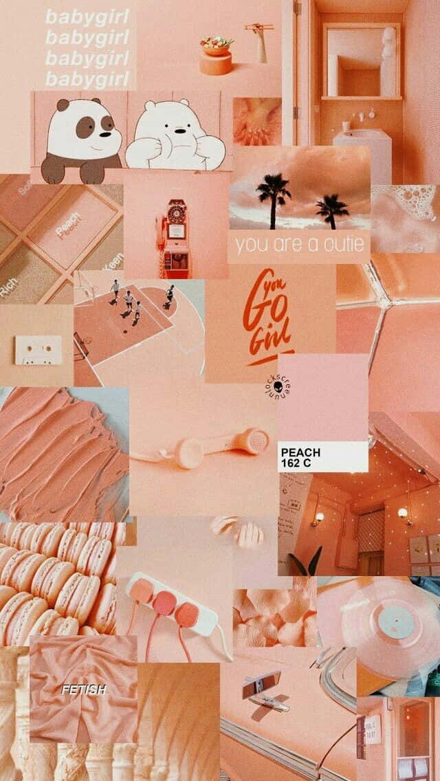 Collage Pink Pastel Peach Aesthetic Wallpaper