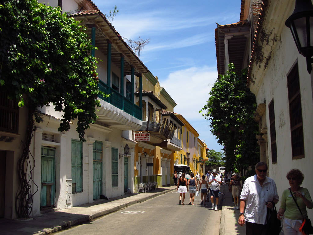 Colonial Era Buildings In Cartagena, Colombia Wallpaper