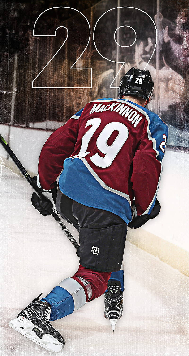 Colorado Avalanche Skating Nathan Mackinnon Wallpaper