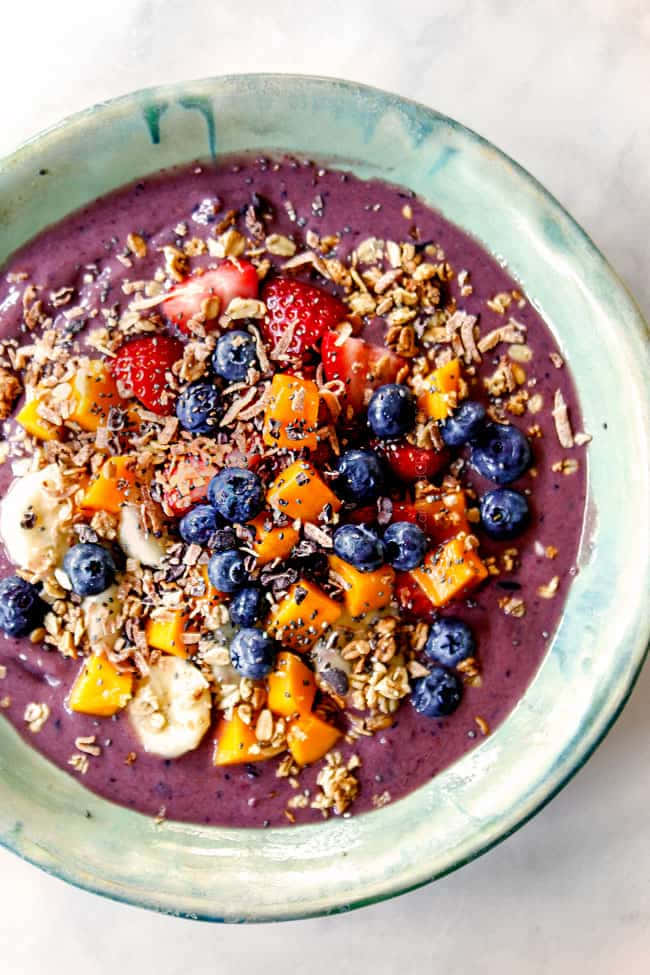 Colorful Acai Bowl Fresh Fruits Granola Wallpaper