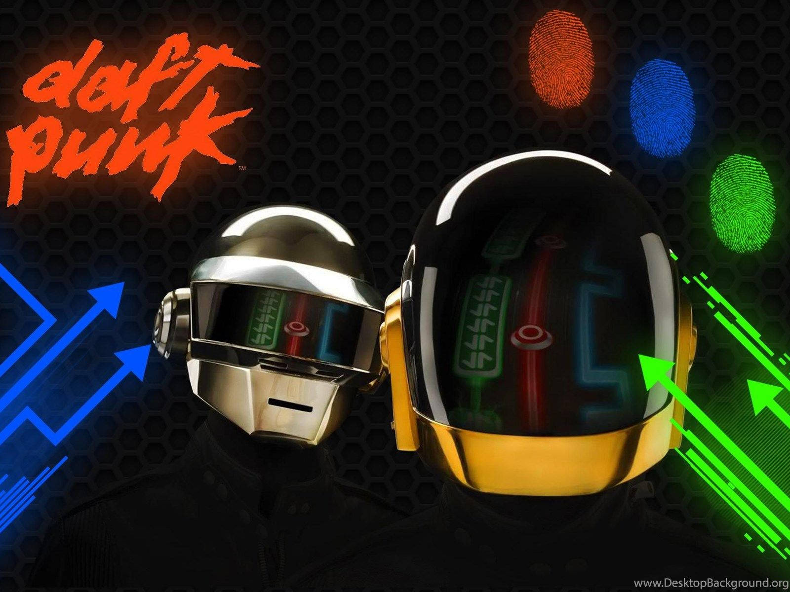 Colorful Daft Punk Helmets Hd Wallpaper