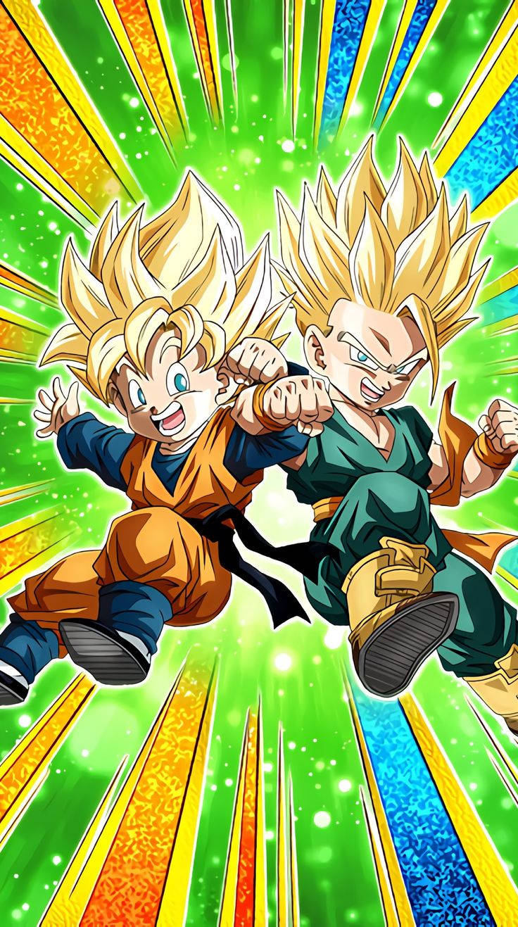 Colorful Goten And Trunks Art Wallpaper