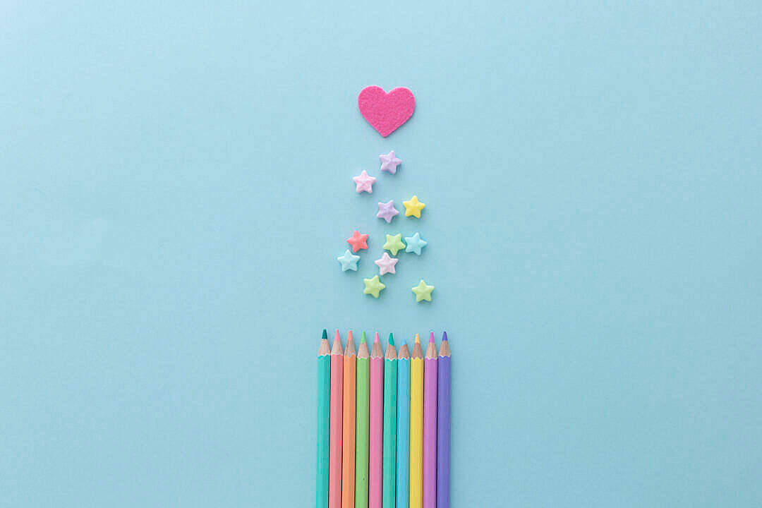 Colorful Pencils Pastels Aesthetic Computer Wallpaper