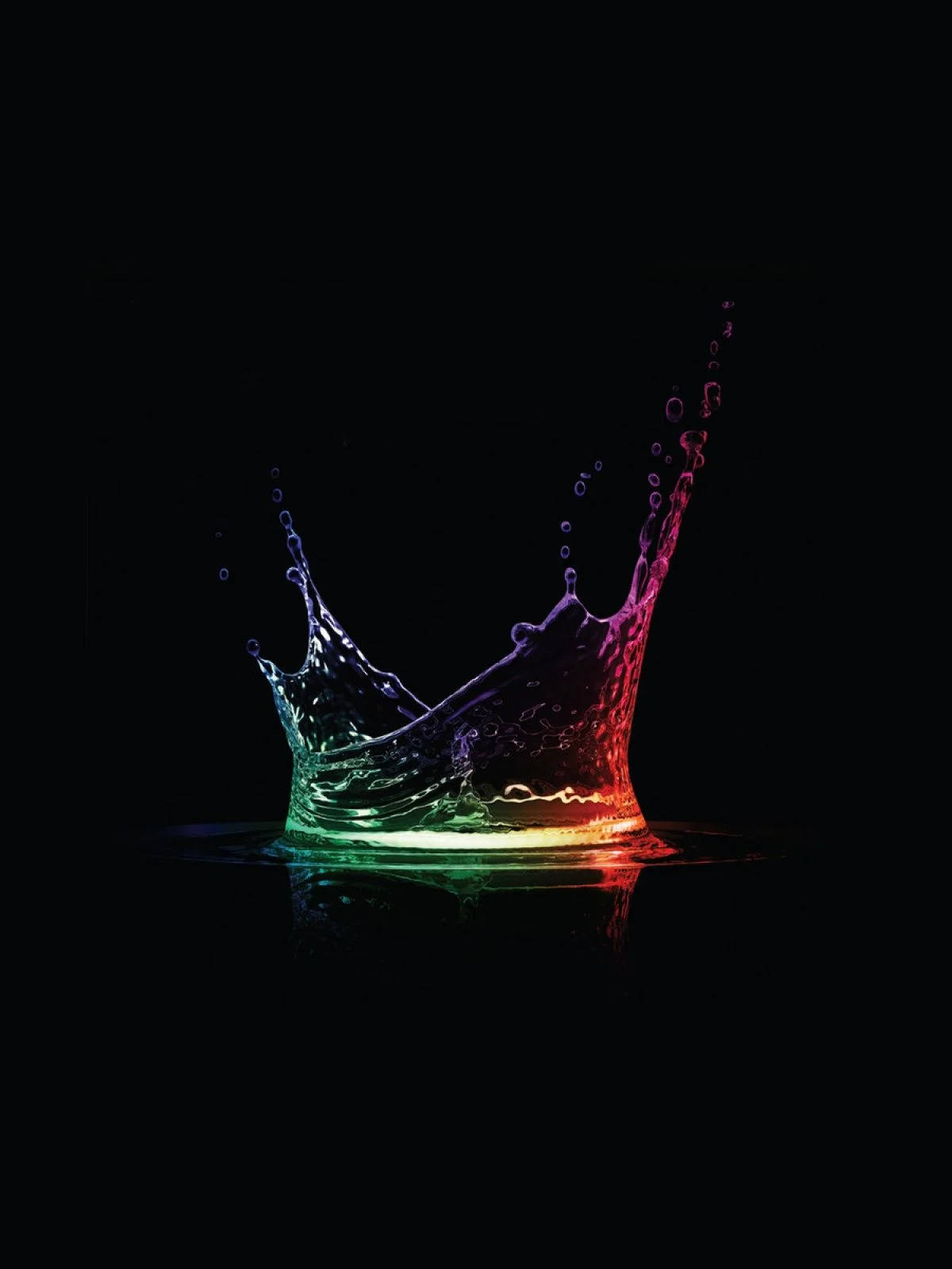 Colorful Watersplash Black 3d Wallpaper