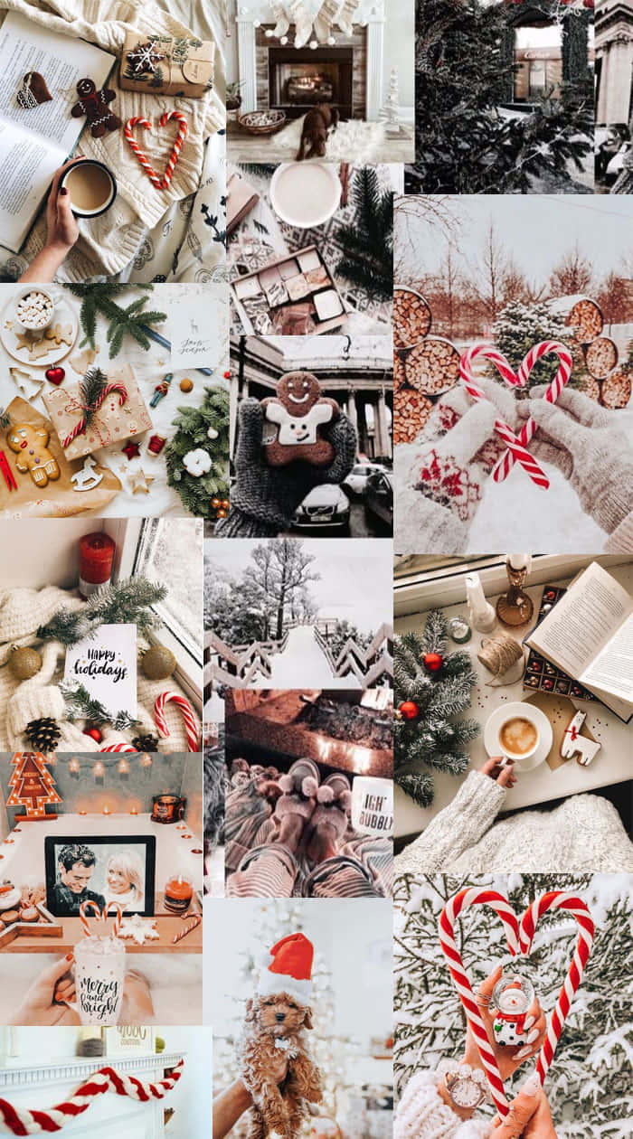 Come Enjoy The Winter Vibes In This Cozy Aesthetically Pleasing Collage Wallpaper