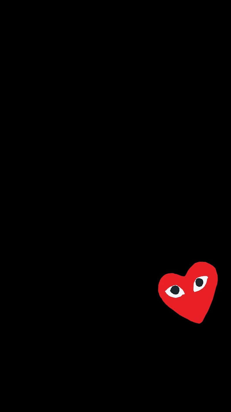 Comme Des Garçons Heart Black Iphone Wallpaper