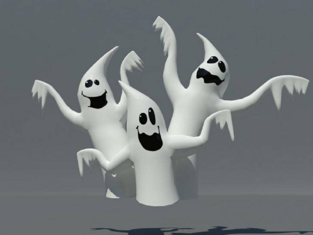 Cool 3d Ghost Scary Trio Wallpaper