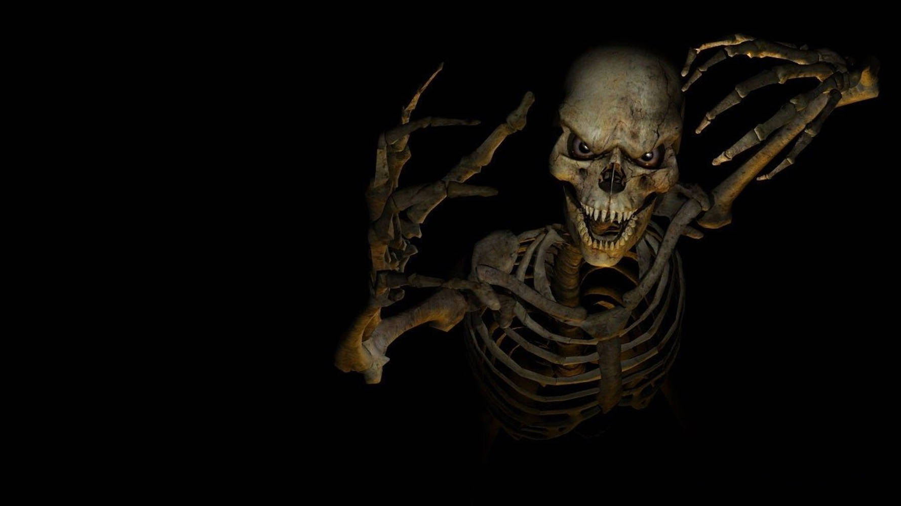 Cool 3d Ghost Skeleton In Dark Wallpaper