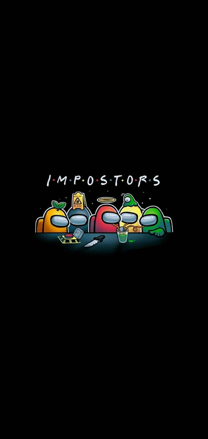 Cool Among Us Impostors Friends Logo Wallpaper