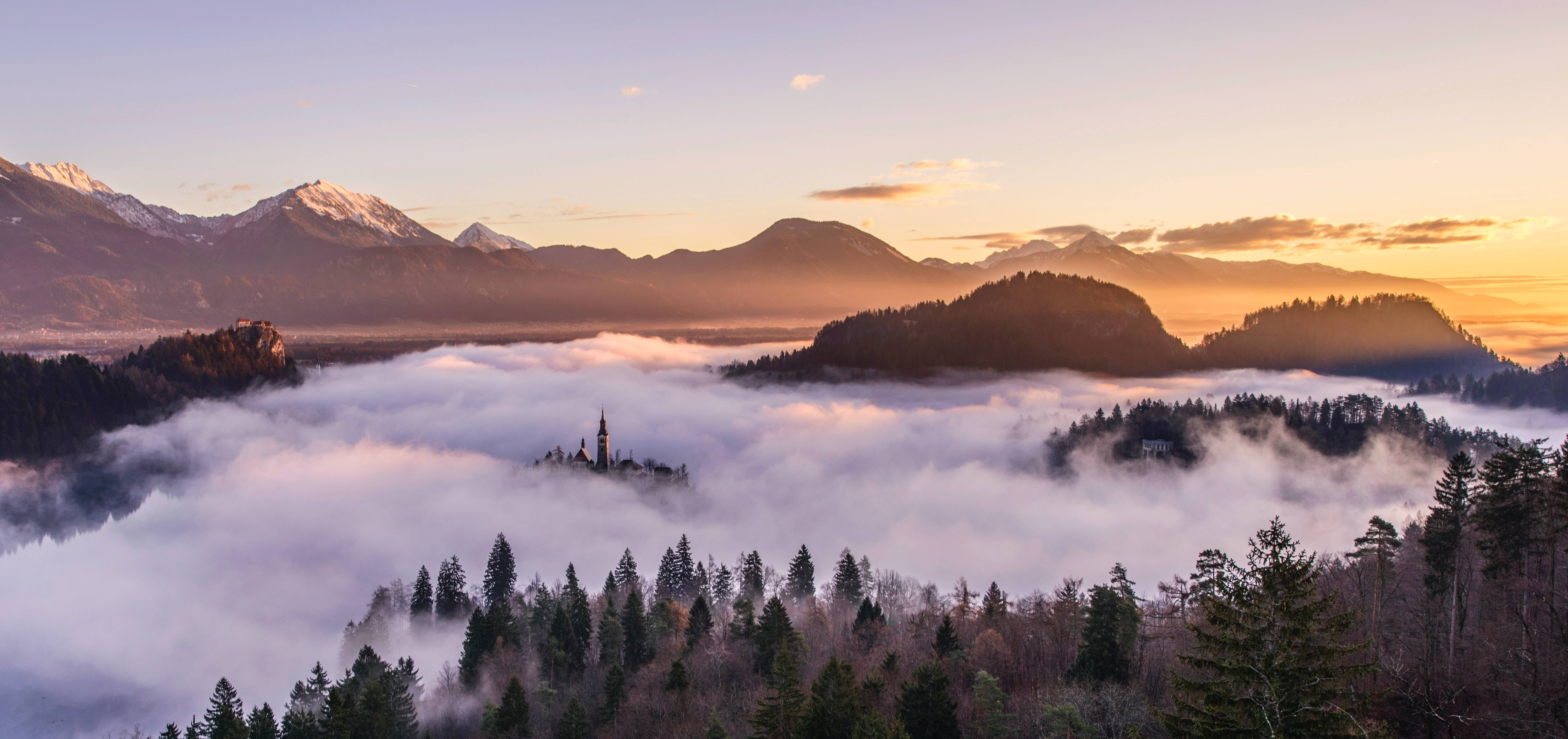 Cool Background Cloudy Mountain Aerial Wallpaper