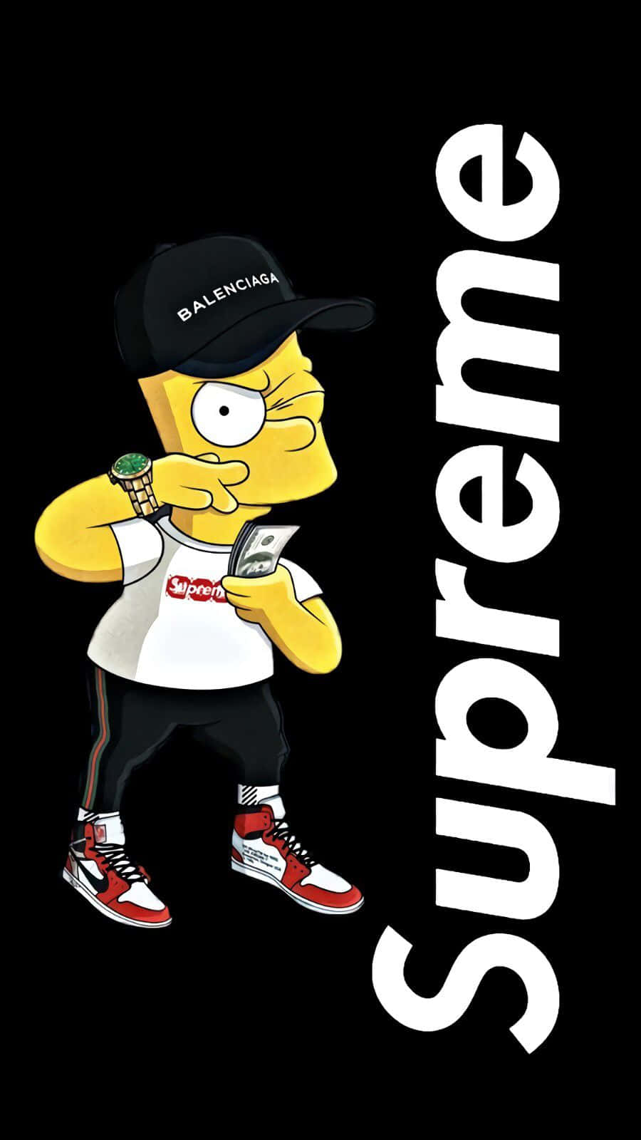 Cool Bart Simpson Supreme 900 X 1600 Wallpaper