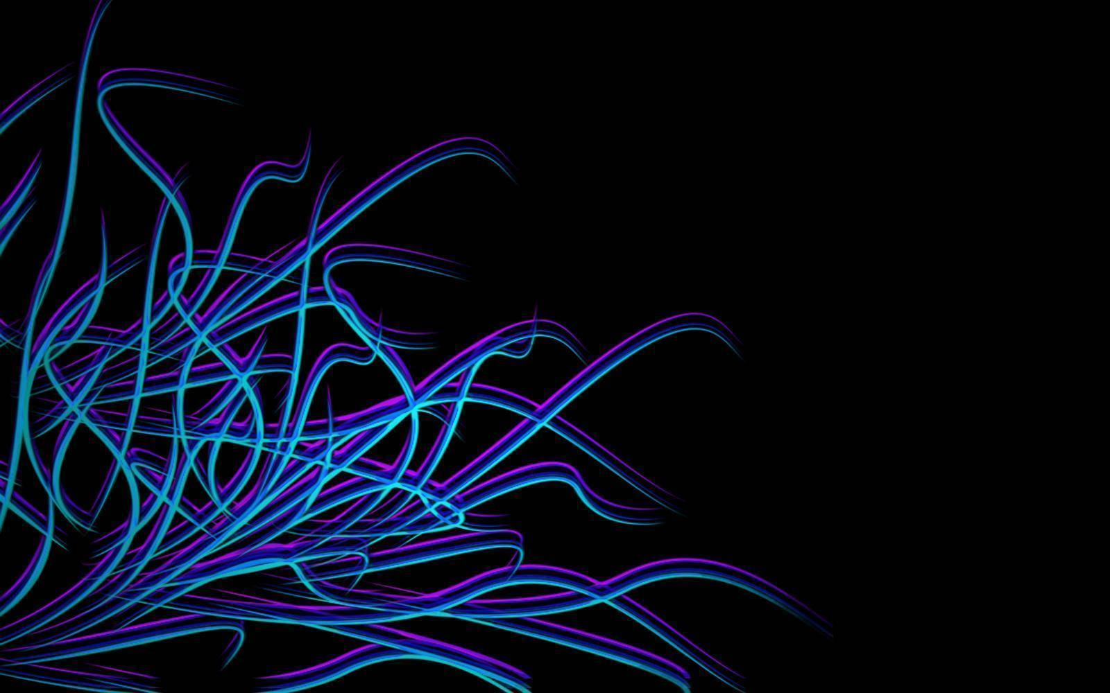 Cool Blue Purple Neon Art Wallpaper