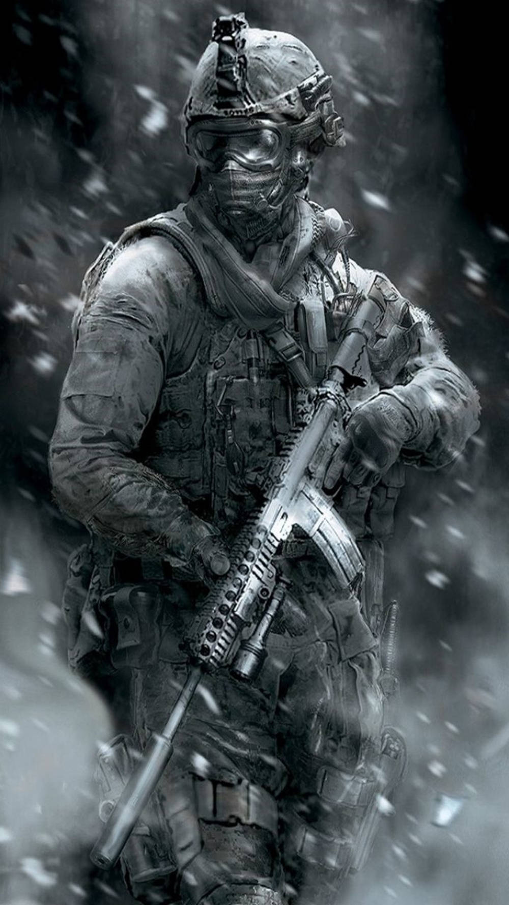 Cool Call Of Duty Modern Warfare Iphone Soldier In Winter Snow Wallpaper