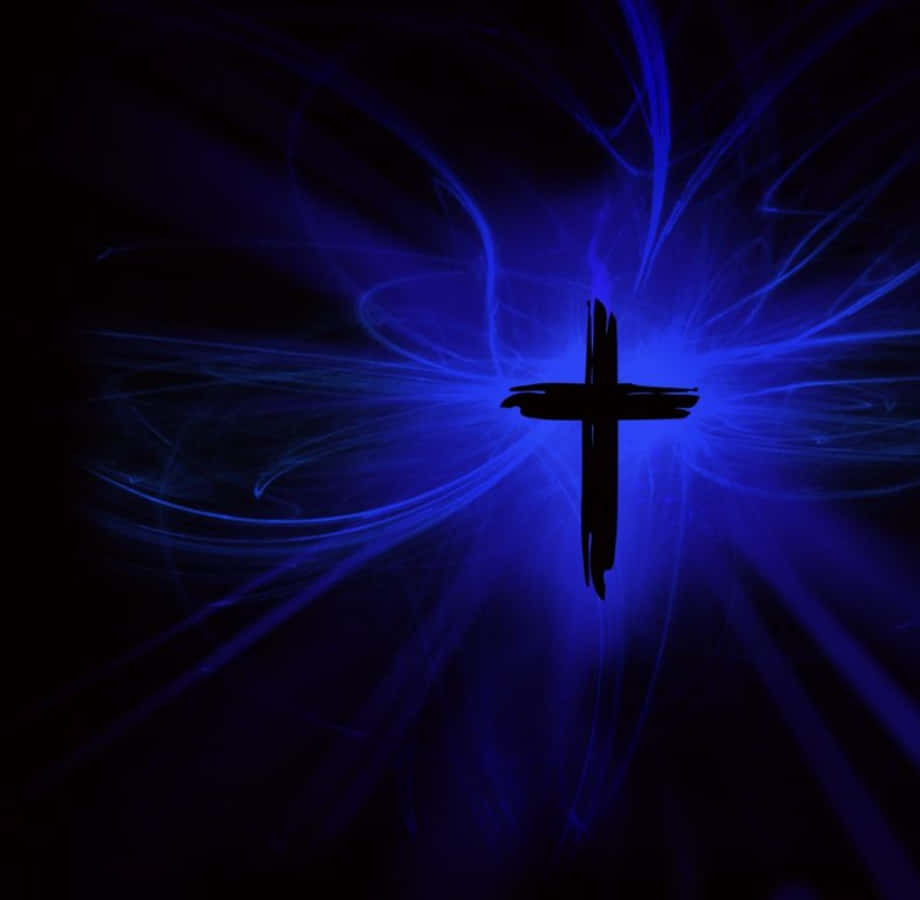 Cool Cross In Fiery Background Wallpaper