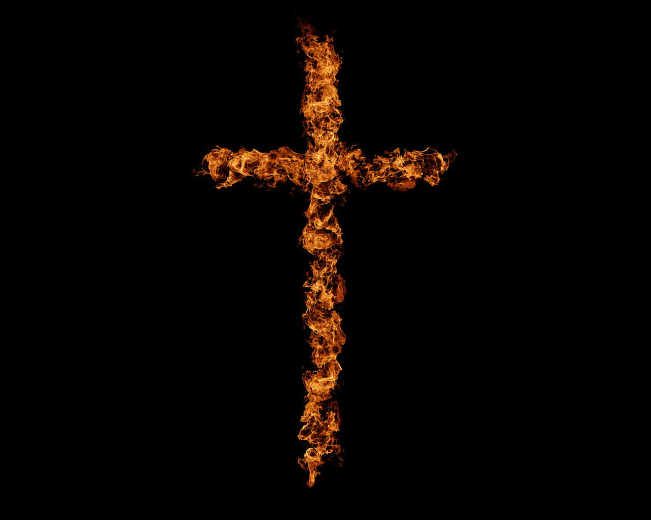 Cool Cross On Fire Wallpaper