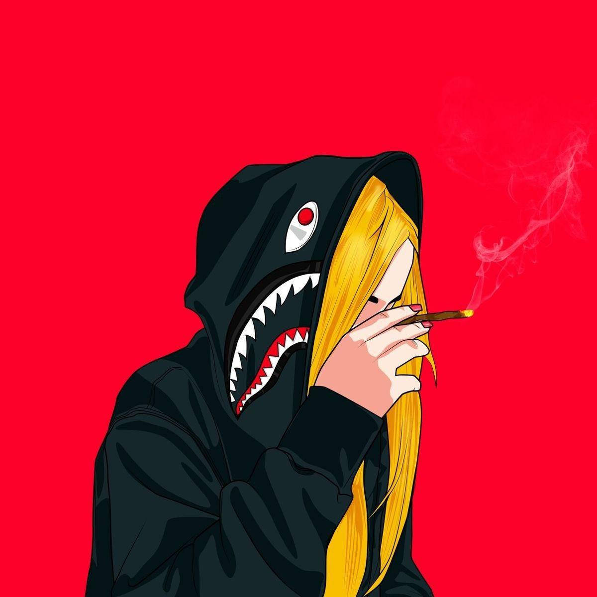 Cool Dope Shark Hoodie Wallpaper