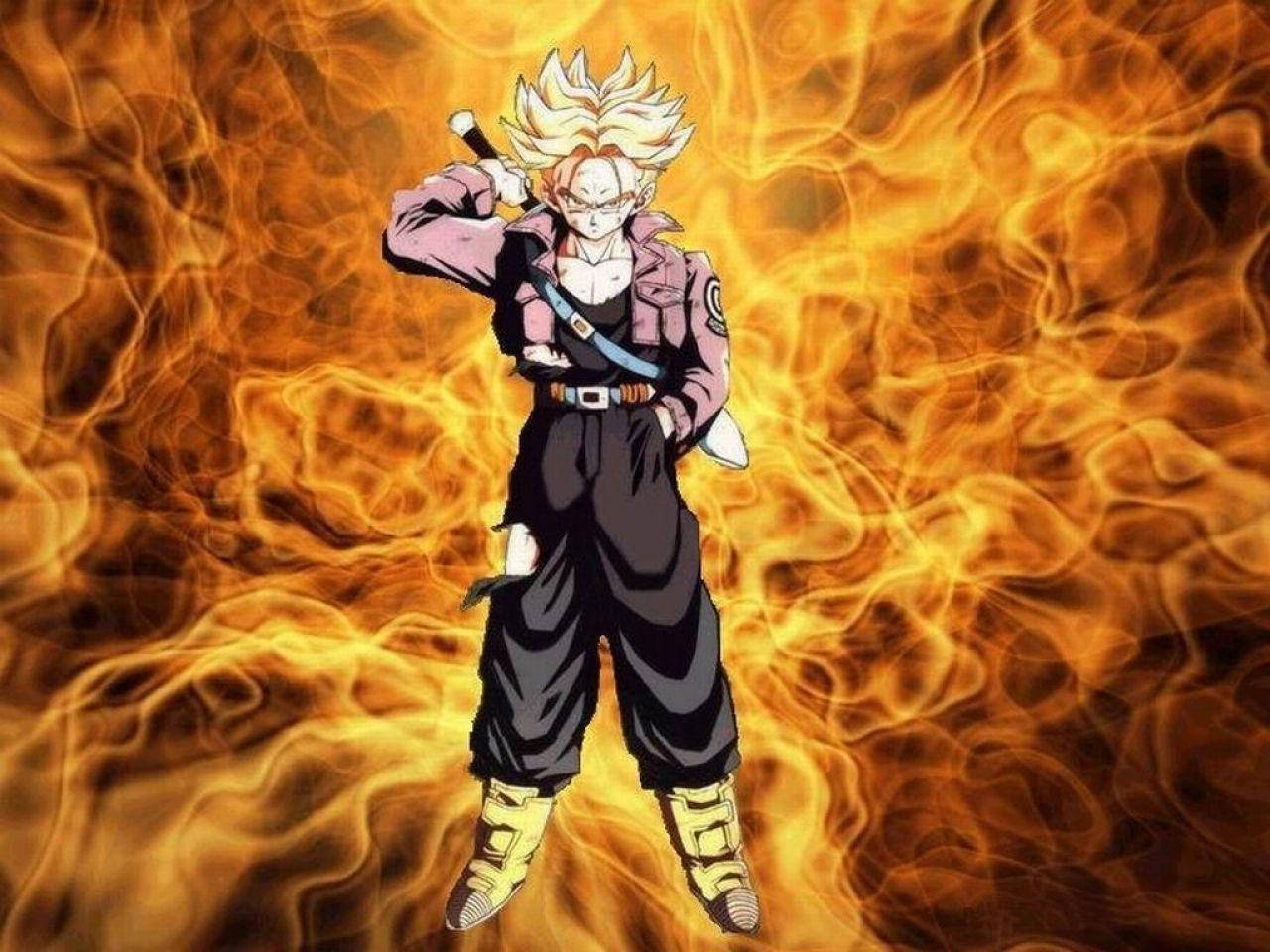 Cool Dragon Ball Z Fire Background Wallpaper