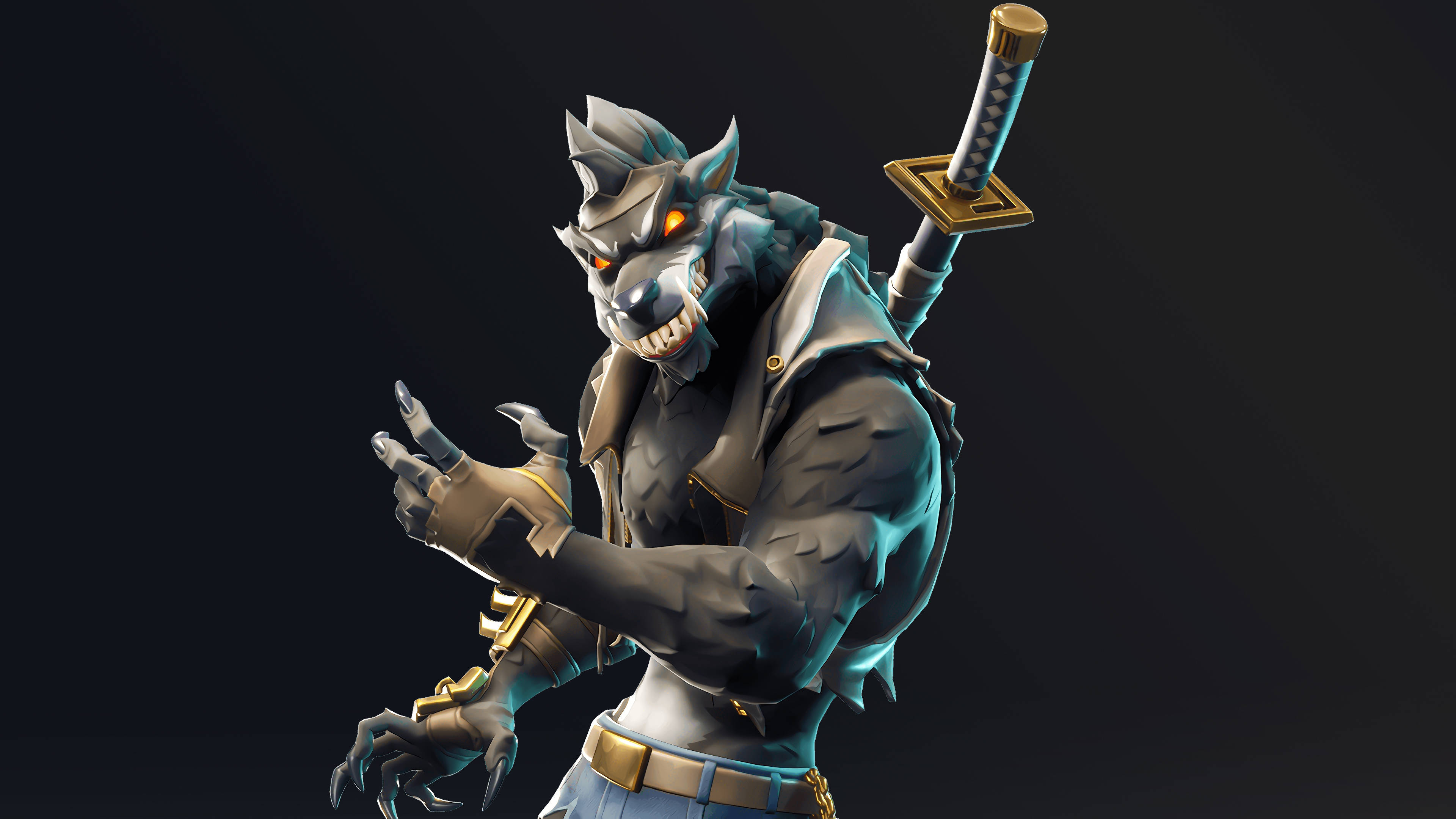 Cool Fortnite Skin Dire With Katana Wallpaper