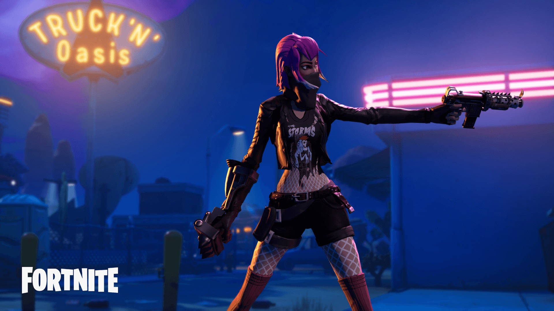 Cool Fortnite Skin Grunge Aesthetic Pointing Gun Wallpaper