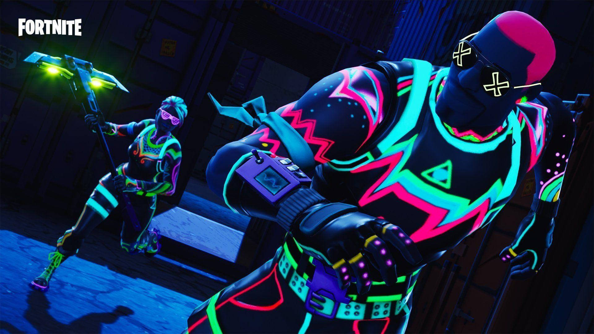 Cool Fortnite Skin Neon Glow Neon Aesthetic Wallpaper