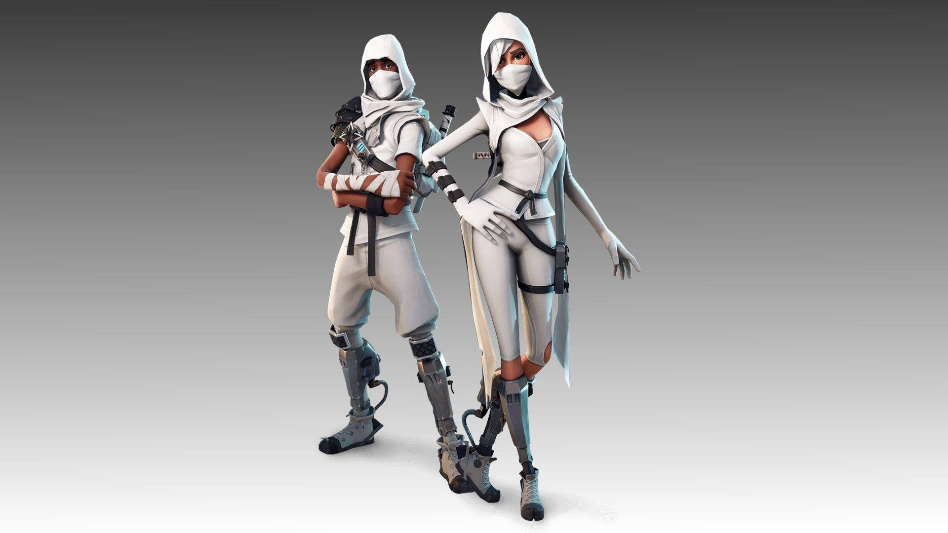 Cool Fortnite Skin White Aesthetic Ninjas Wallpaper