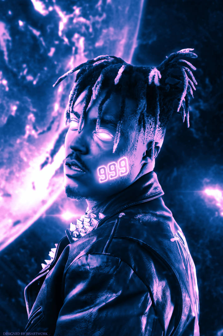 Cool Juice Wrld Purple Blue 999 Wallpaper