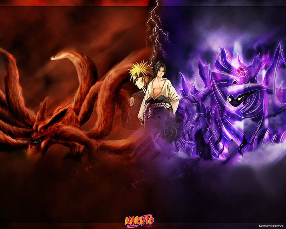 Cool Naruto Kurama And Susanoo Wallpaper