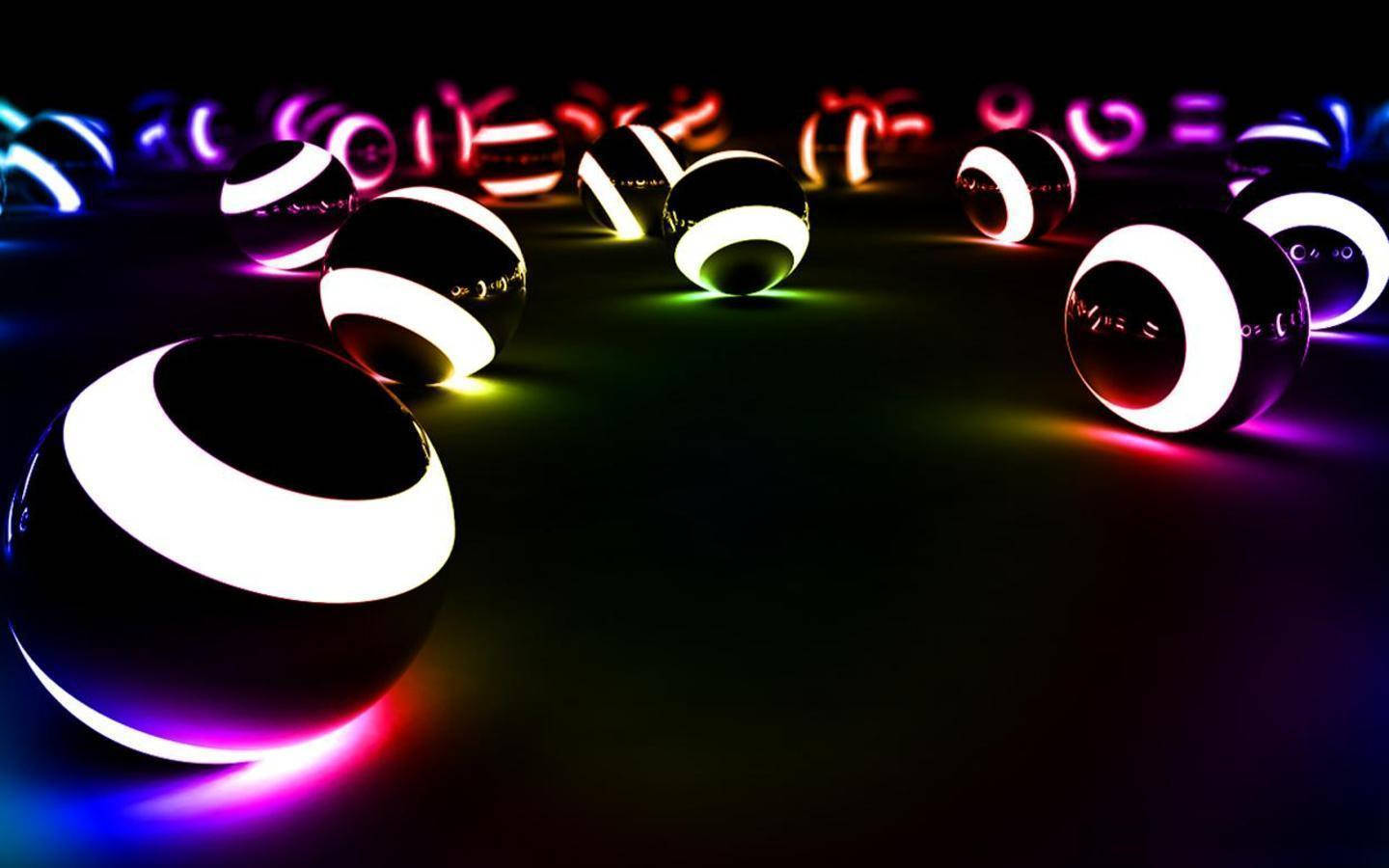 Cool Neon Balls Wallpaper