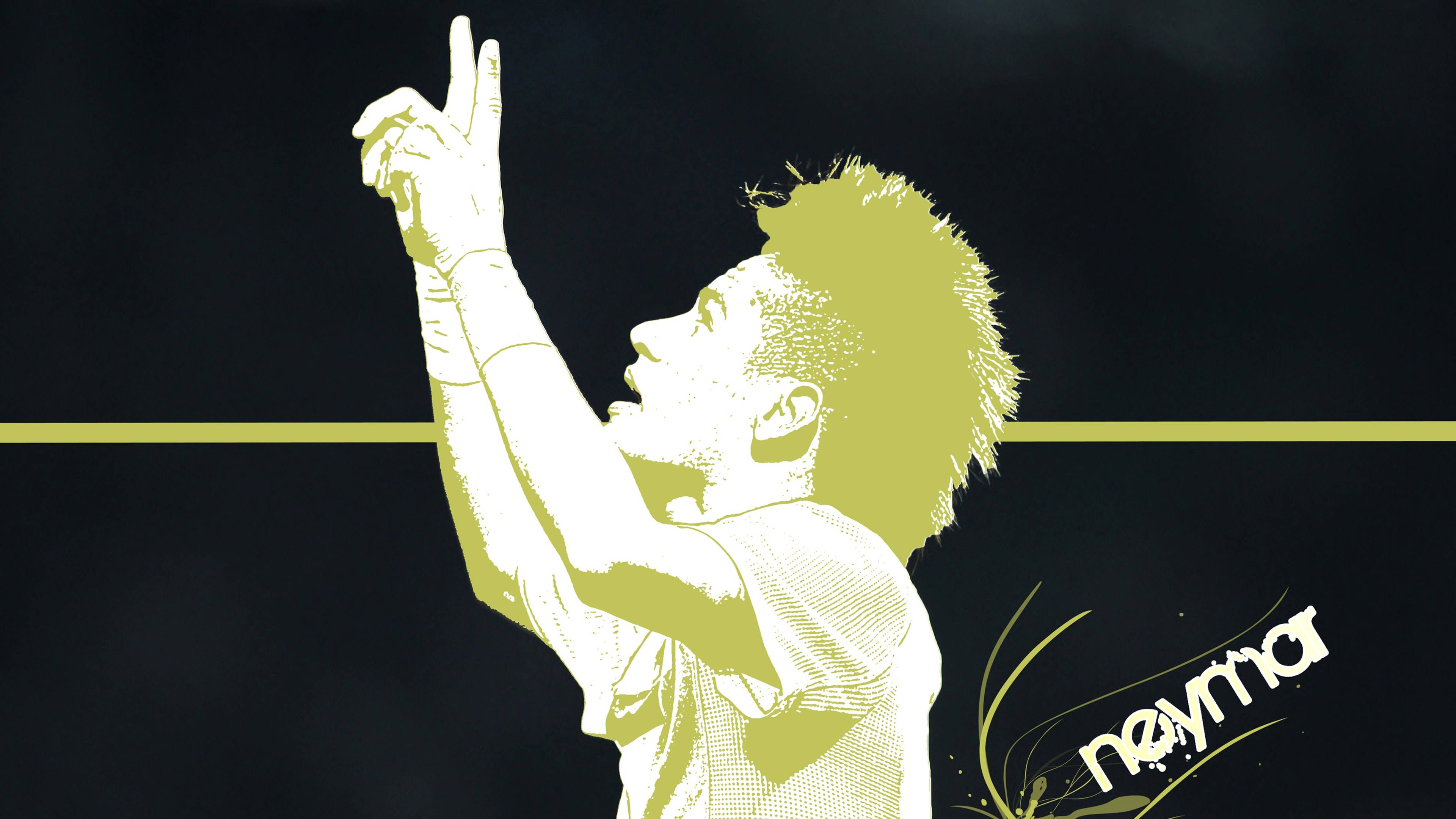 Cool Neymar Jr Yellow Fan Art Wallpaper