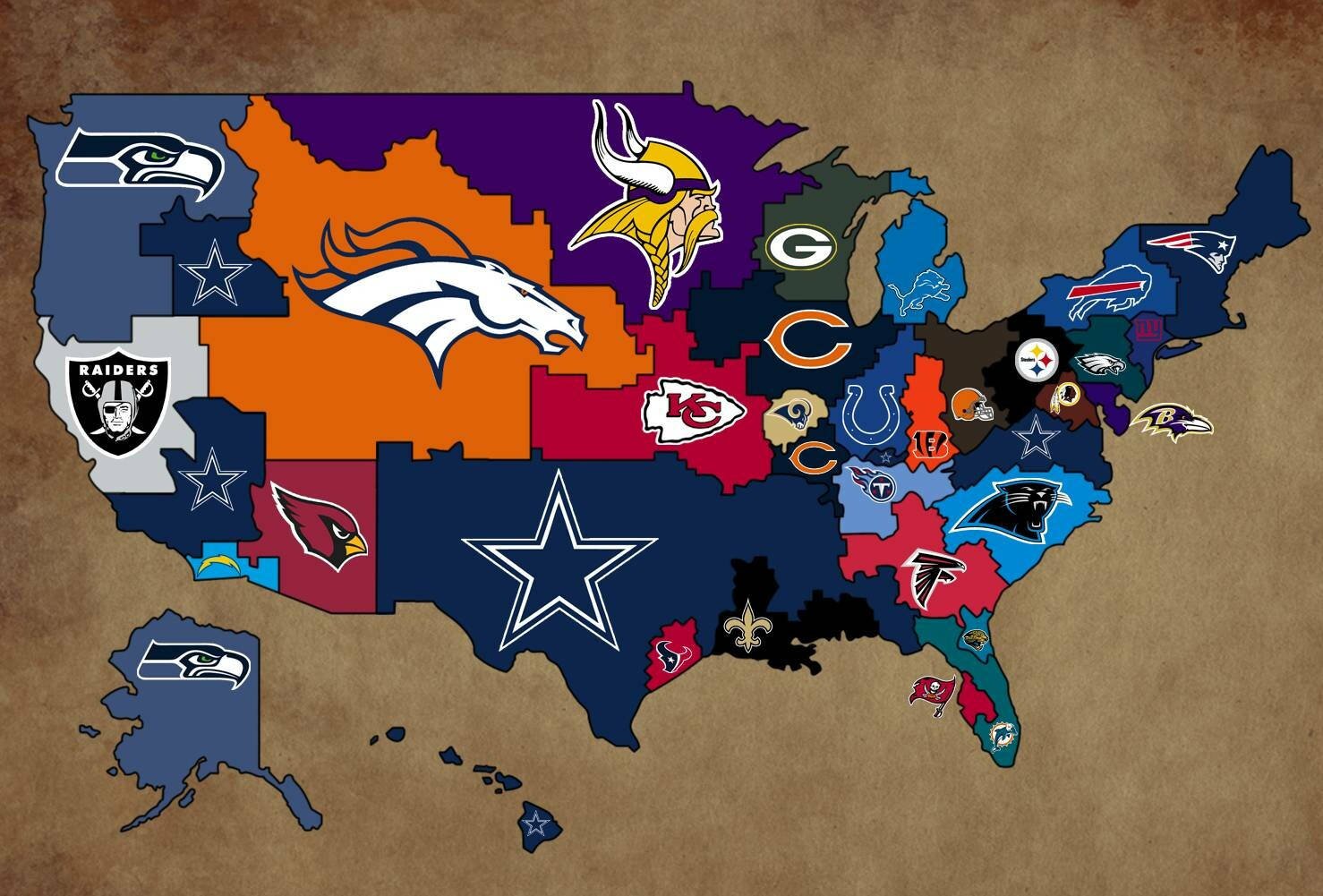 Cool Nfl America Map Wallpaper