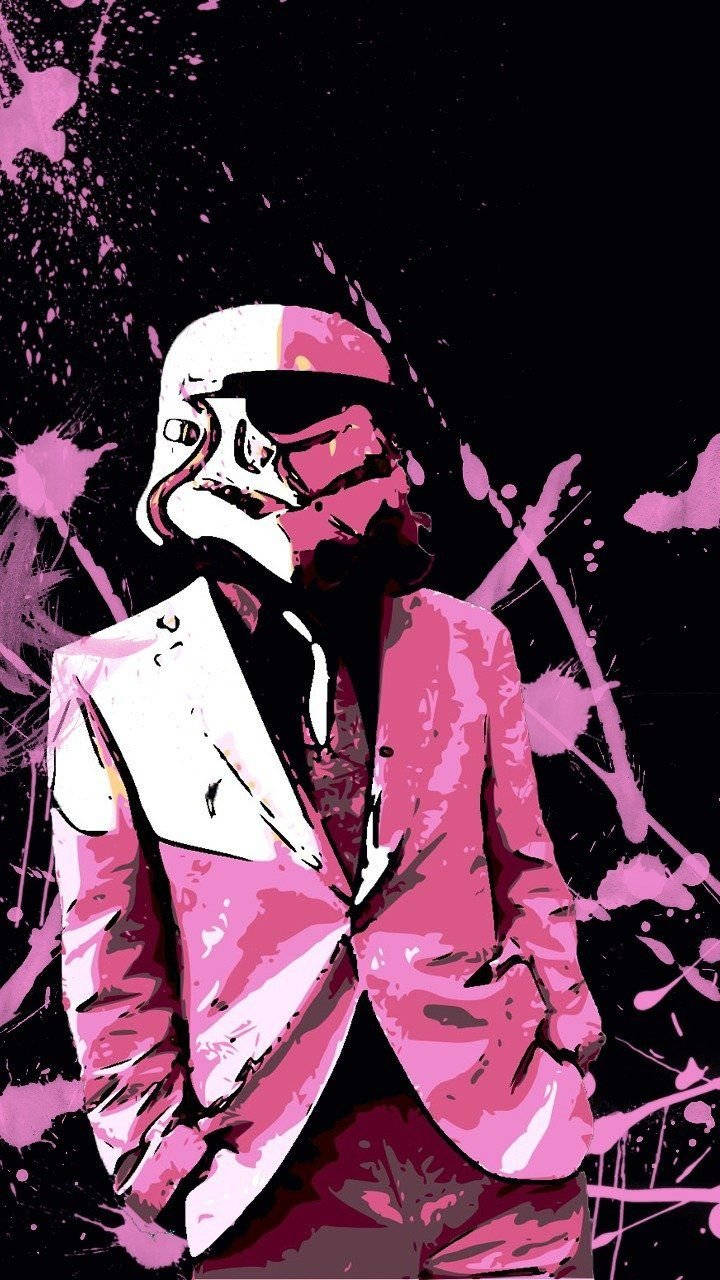 Cool Phone Stormtrooper In Suit Wallpaper