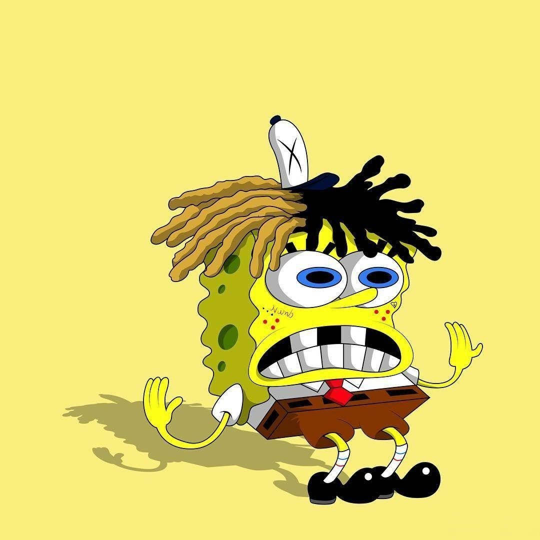 “cool Spongebob Taking A Break” Wallpaper