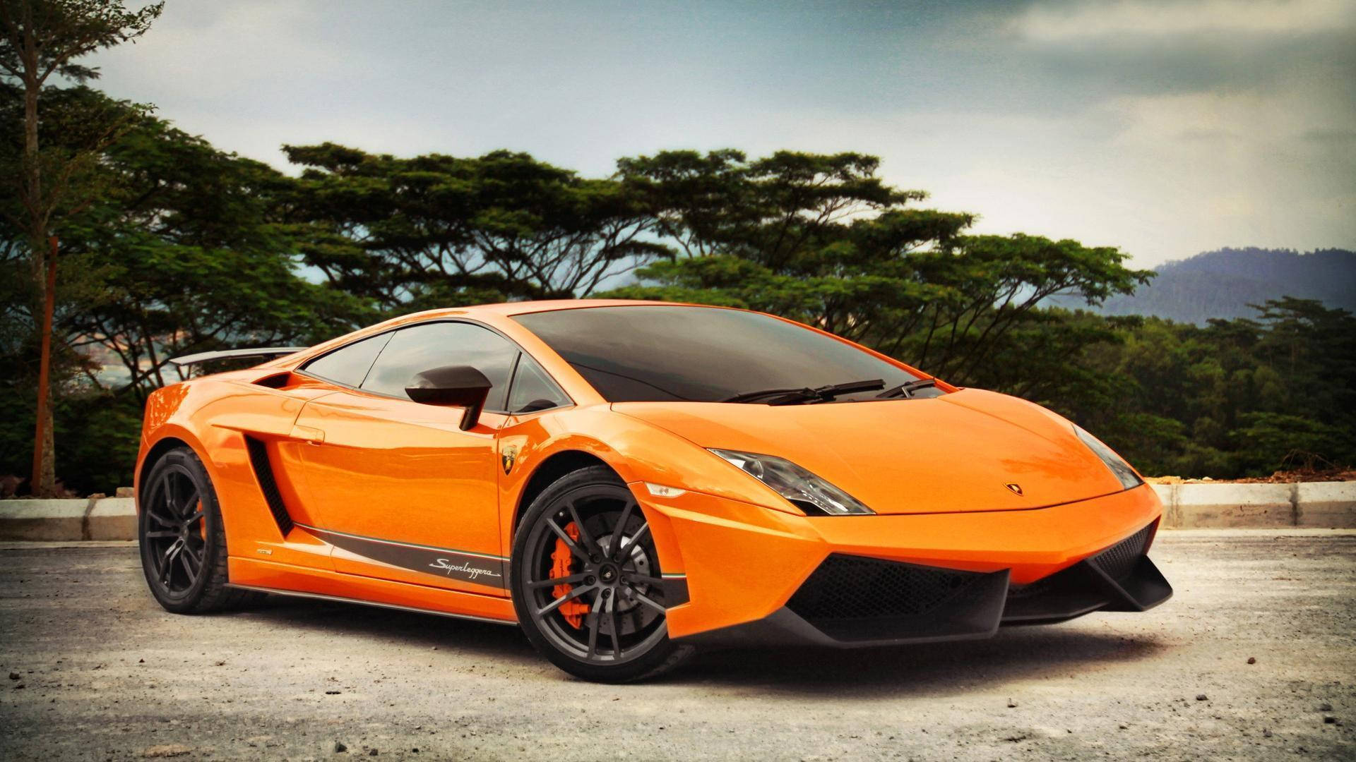 Cool Sports Car Orange Aventador Wallpaper