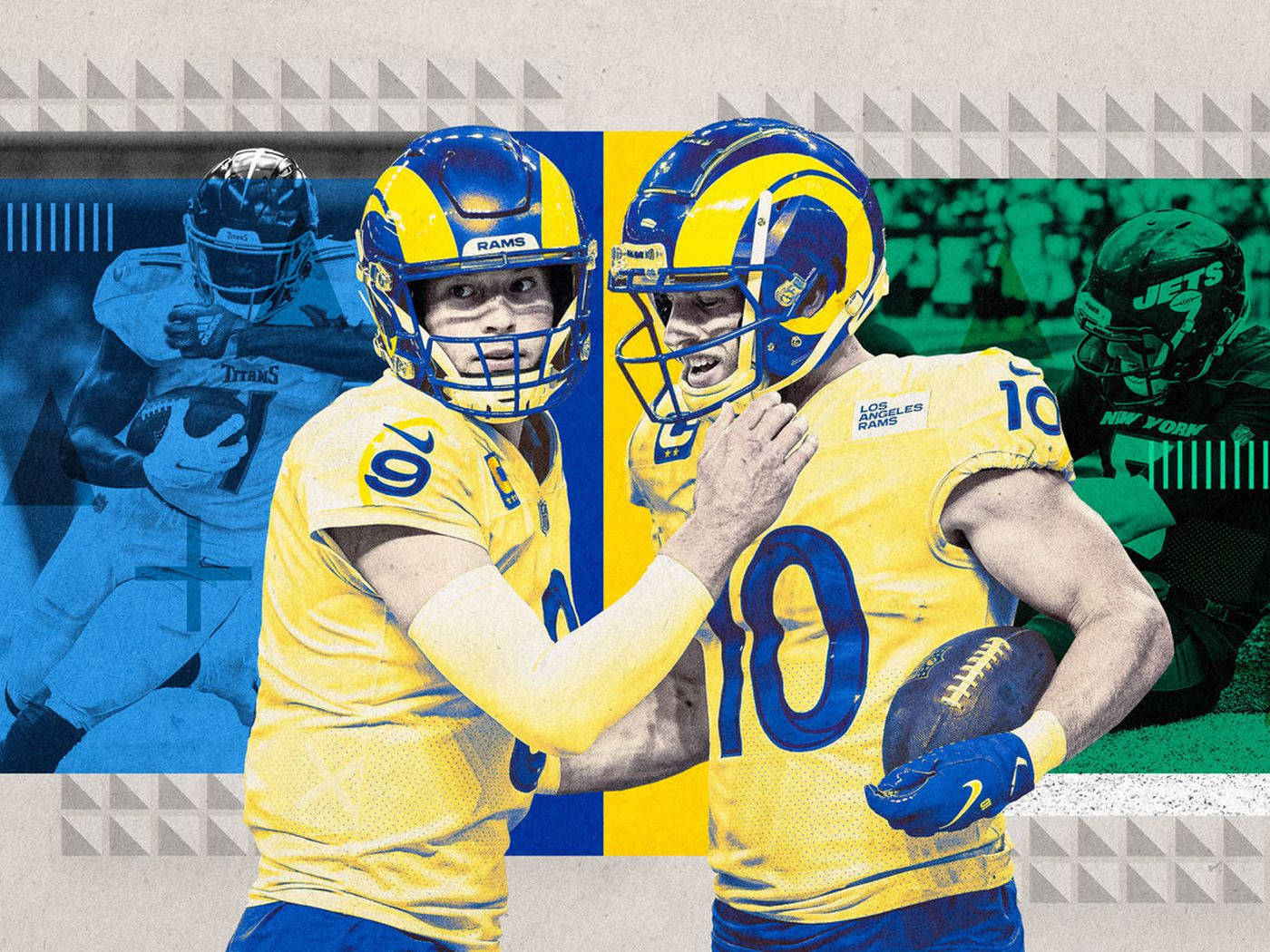 Cooper Kupp Matthew Stafford La Rams Fan Art Wallpaper